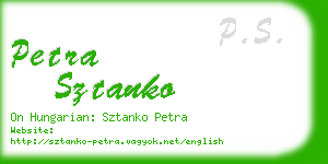 petra sztanko business card